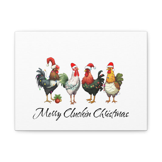 Holiday Collection - Canvas Print - Merry Cluck'n Christmas